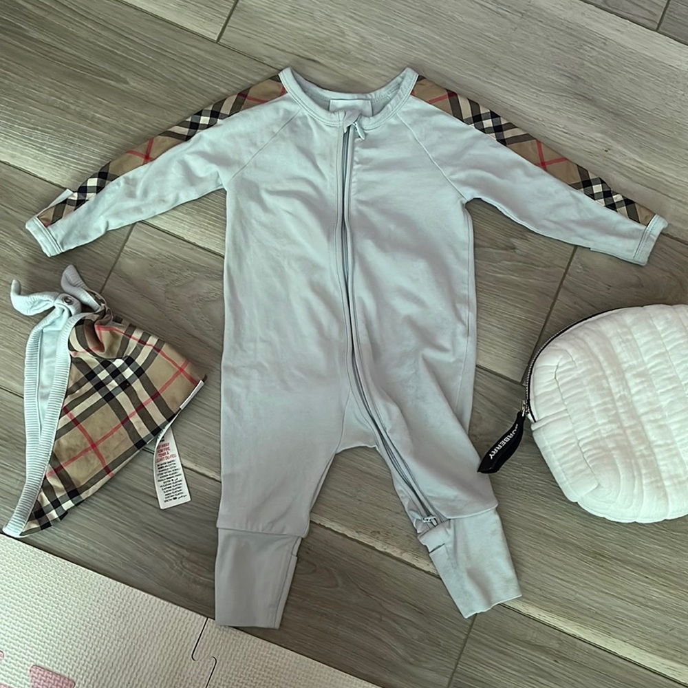 Burberry Check Blue One Piece Set